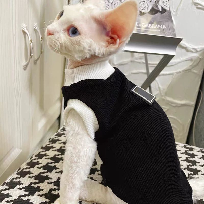 奶油家无毛猫德文猫纯棉四季背心