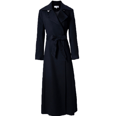 白领专柜女款经典黑色内胆长大衣