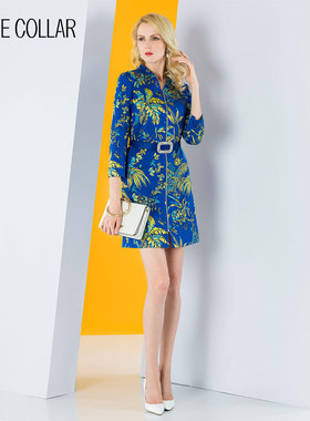 白领女士秋季连衣裙裙子气质v领连衣裙LANH18-302