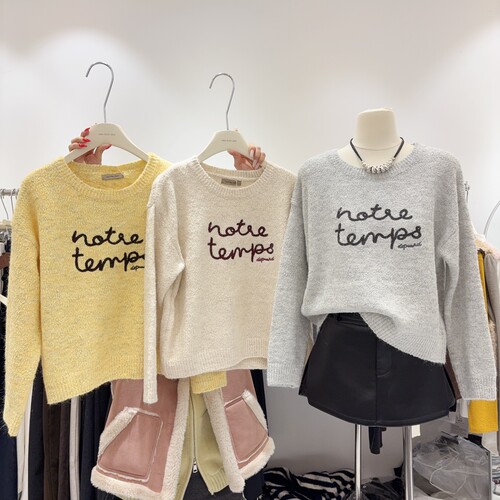 ins潮款圆领字母刺绣毛衣女宽松显瘦针织衫上衣保暖内搭柔软洋气