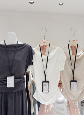 解锁N种风格！莱塞尔棉一字肩t恤女蝙蝠袖上衣修身显瘦打底衫纯色