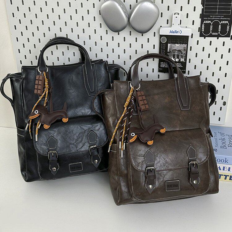 双肩包包女2026新款潮复古英伦简约百搭大学生书包大容量旅行背包