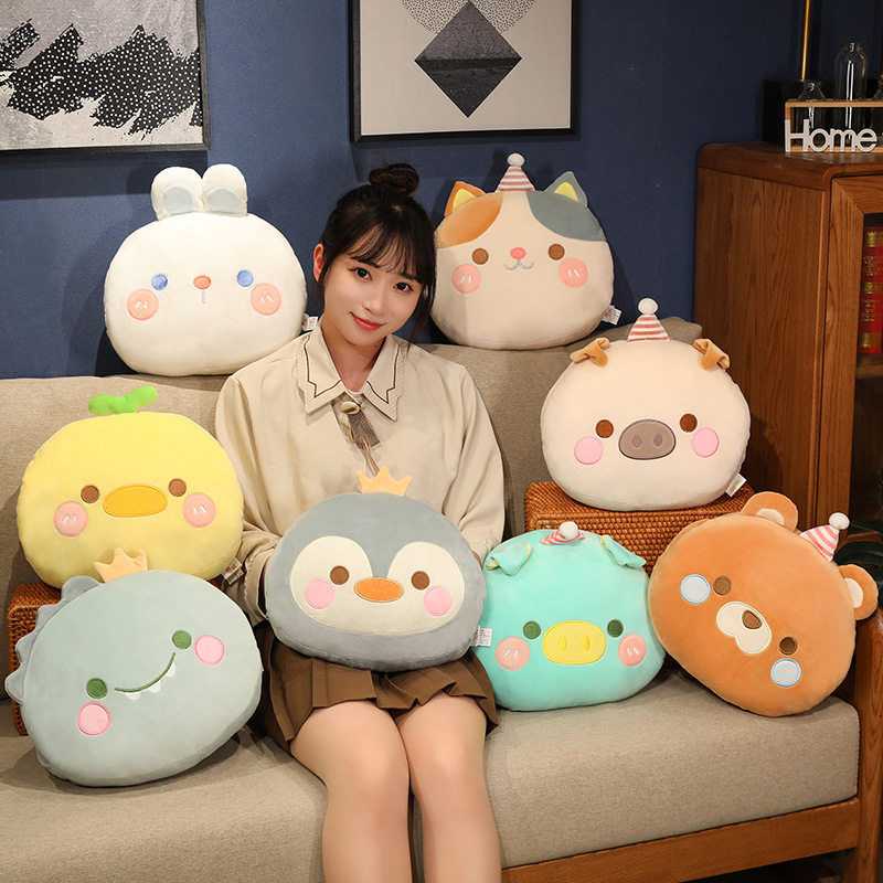 卡通大头暖手公仔毛绒玩具抱枕暧手捂玩偶办公室午睡趴枕小枕头女