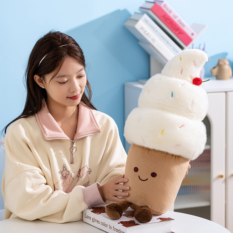 卡通可爱樱桃冰淇淋公仔毛绒玩具