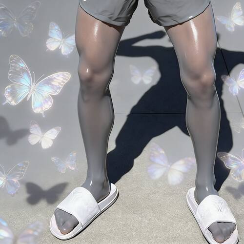 硬汉款油亮防勾丝情侣马油袜