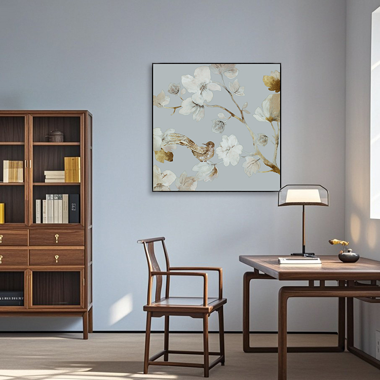 美式现代装饰画餐厅挂画玄关客厅沙发卧室床头花鸟壁画图片