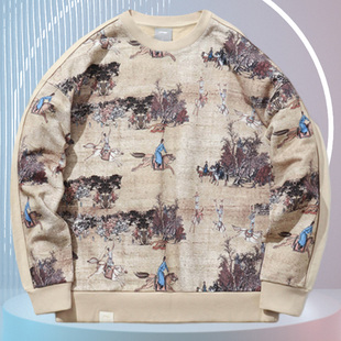 中国李宁X故宫宝蕴楼联名款 运动套头卫衣AWDPD31 马术图男女同款