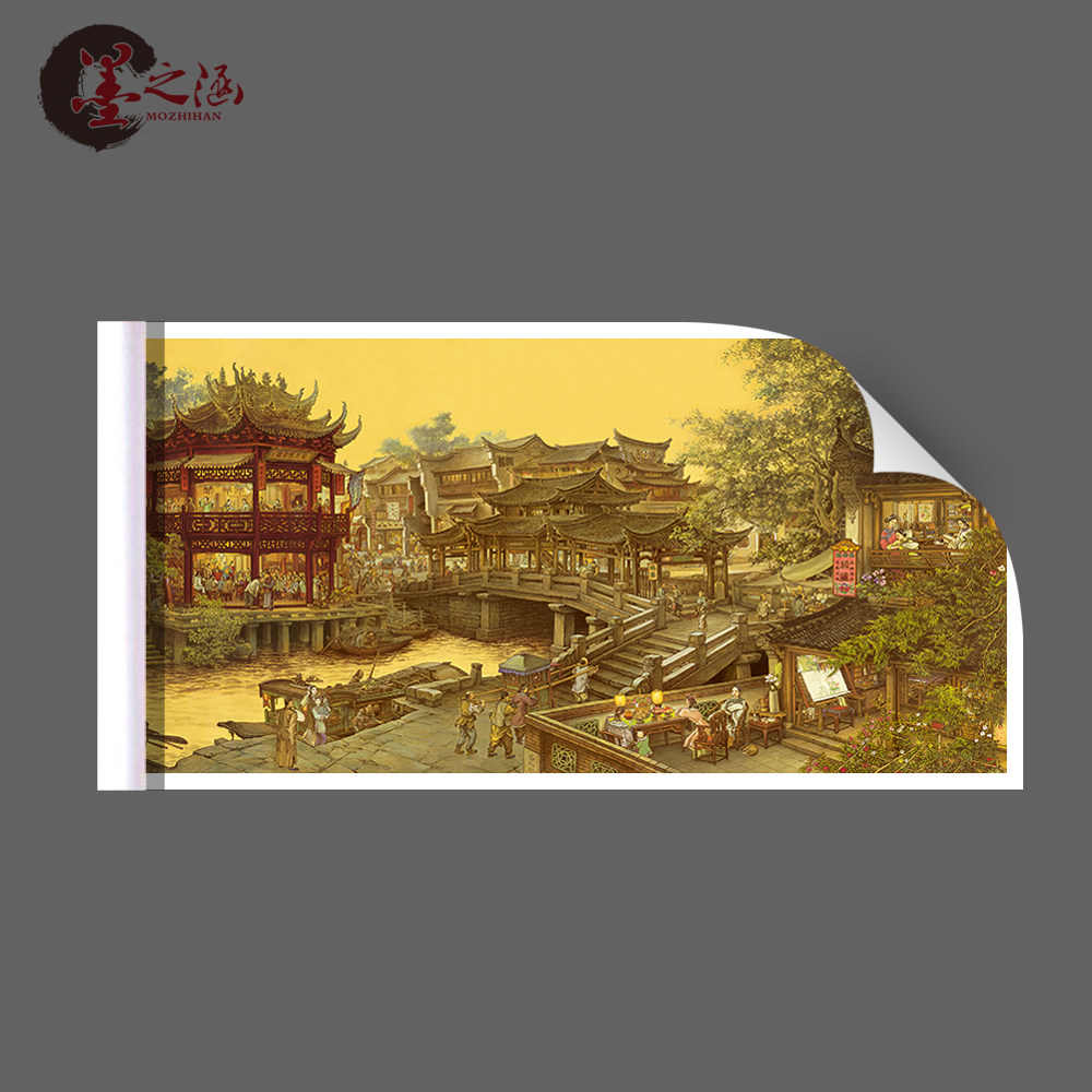 张孝友 南乡旧梦图 国画山水人物风景 江南旧梦  高清艺术微喷画