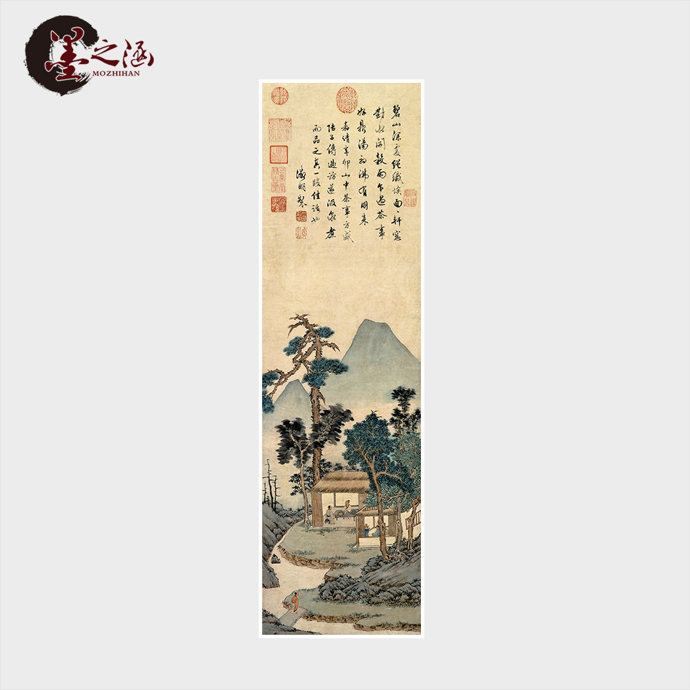 明 文徵明 品茶图 文征明 品茗喝茶 人物山水 字画 艺术微喷字画