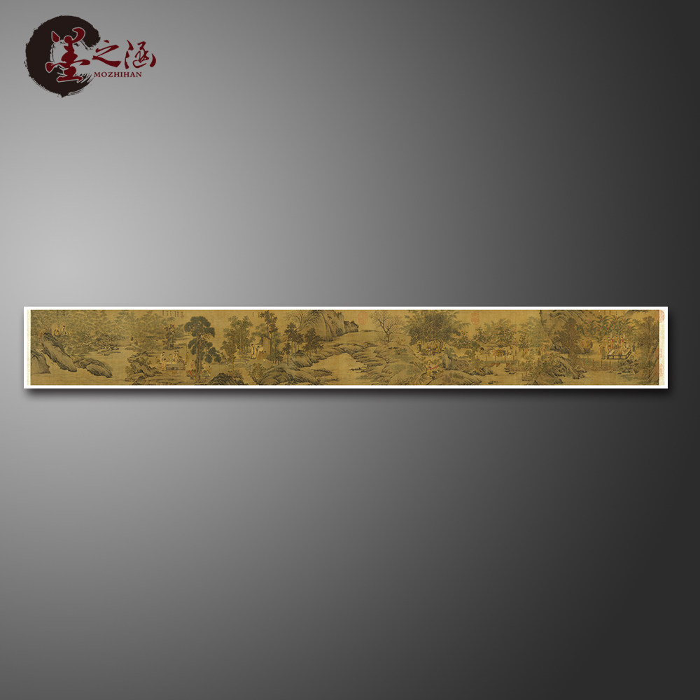 南宋 刘松年 西园雅集图 古代名书画 人物山水风景 艺术微喷国画