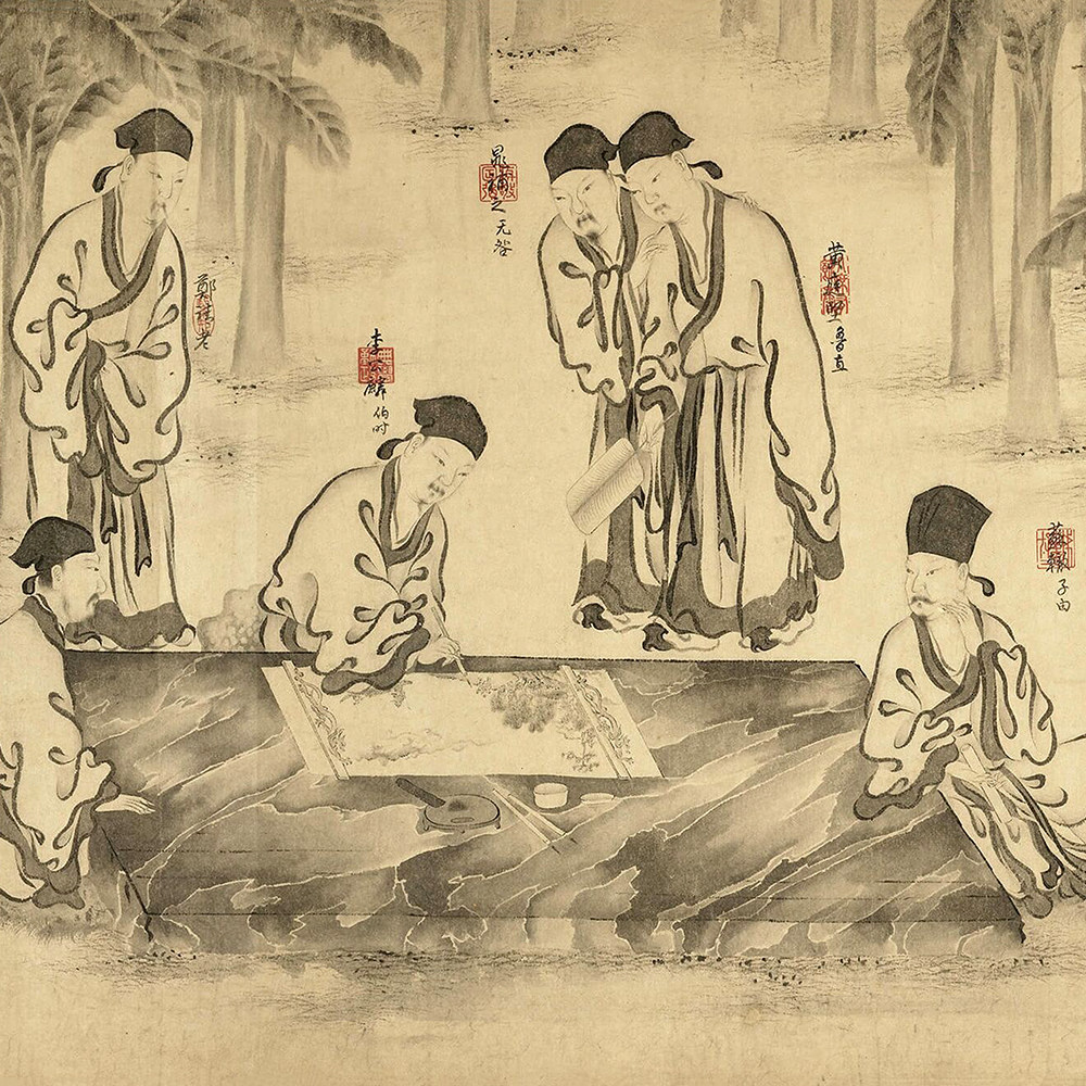 直销北宋 李公麟(传) 西园雅集图 国画 古代人物画 山水花鸟 艺术