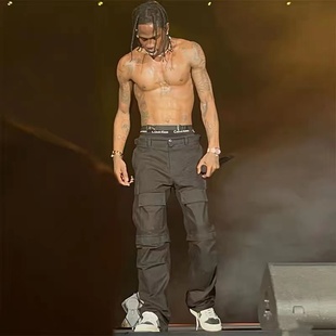 Scott同款 长裤 大巴黎风格 小众Cargo可拆卸口袋工装 潮 美式 Travis