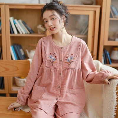 秋冬季可外穿纯棉睡衣女2025新款全棉磨毛长袖家居服套装高级感