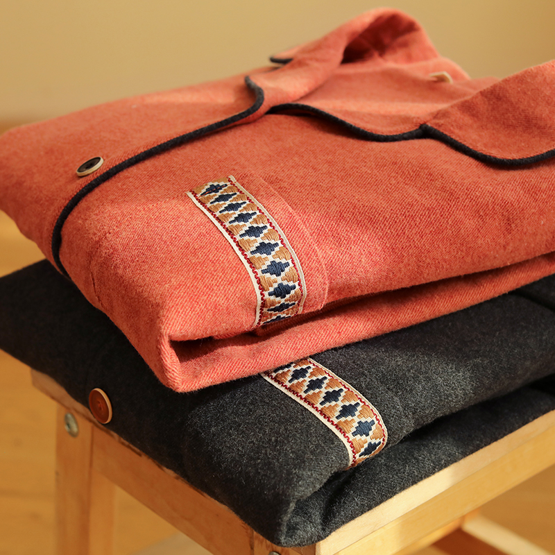 2025新款全棉磨毛情侣睡衣男款秋冬高级绣花加厚纯棉睡衣女家居服