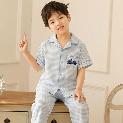 MEJU夏季男童纯棉薄款家居服套装