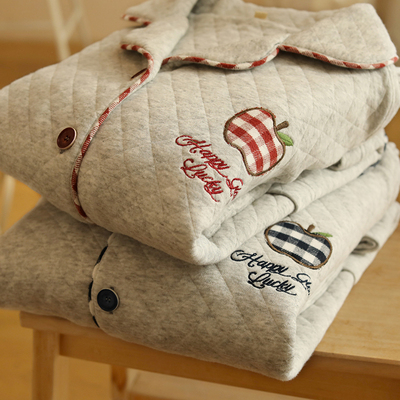 2025新款秋冬夹棉空气层睡衣女士长袖保暖男款睡衣舒适家居服套装