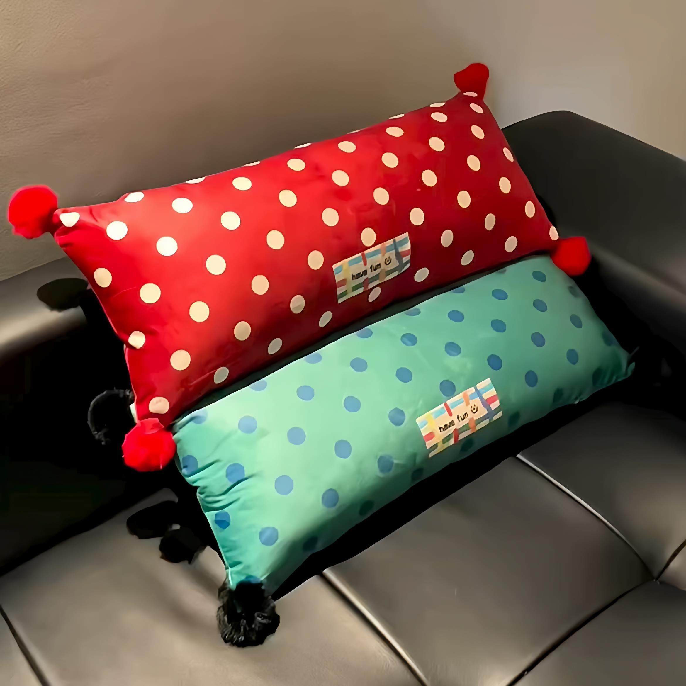 新款长条波点简约客厅发抱抱枕套沙枕靠垫办公室腰枕套床头靠背垫,居家布艺,腰靠垫,淘宝优惠券,粉丝福利购,淘宝优惠卷