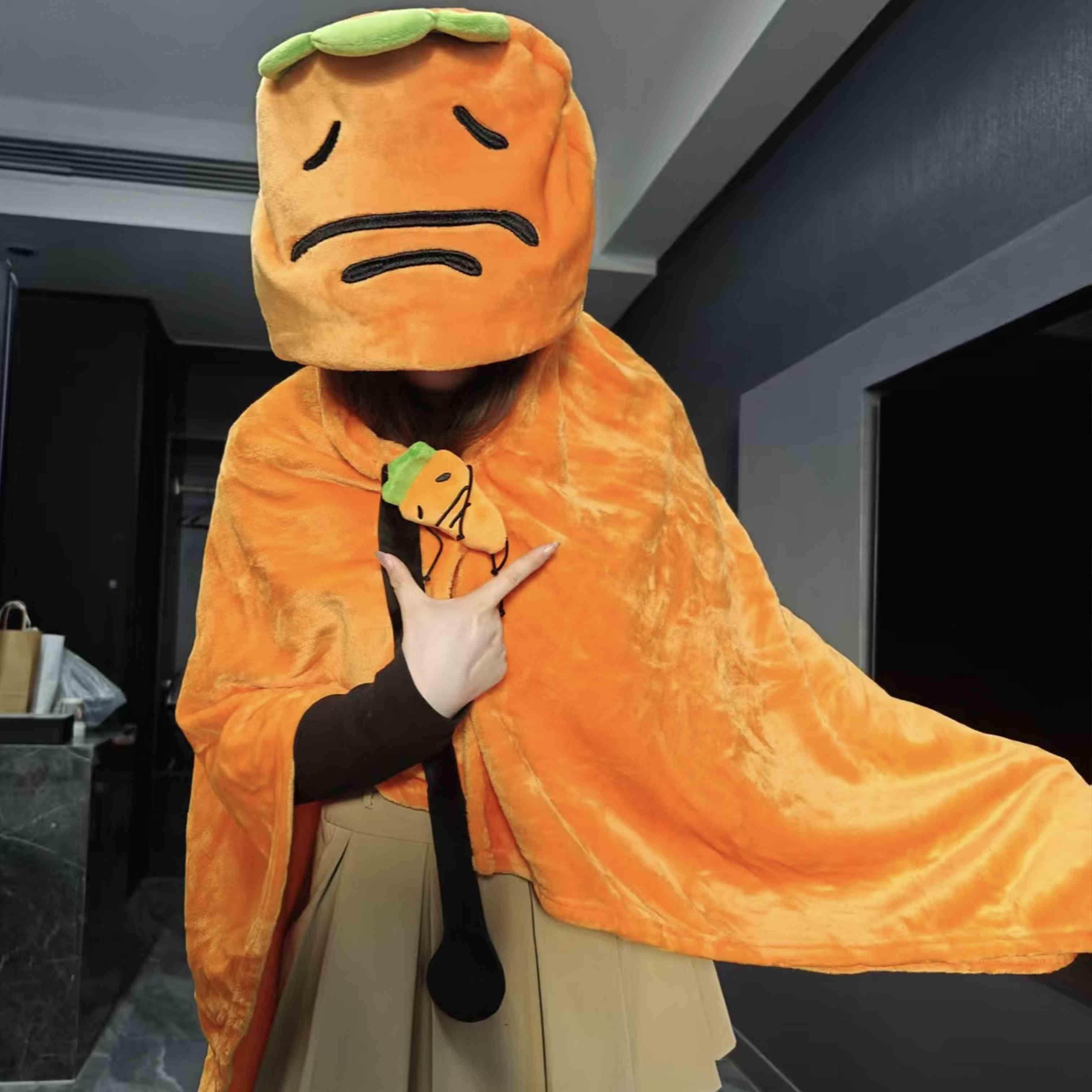 加厚毯子胡萝卜午睡毯田中带帽办公室沙发工位午休毯秋冬可爱保暖,居家日用,保暖披肩,淘宝优惠券,粉丝福利购,淘宝优惠卷