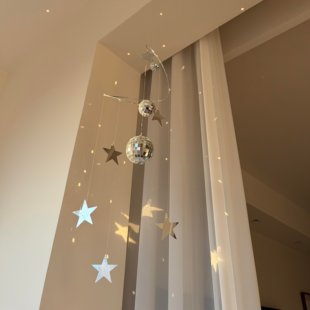 阳光捕手挂件diy镭射星星灯球氛围感阳台小挂饰卧室装饰软装风铃