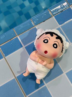 【游泳搭子】蜡笔小新浴室洗澡摆件卫生间洗手台桌面创意装饰品