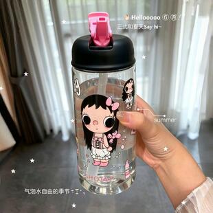 夏天冷水壶凉水杯冷泡瓶食品级塑料大容量家用高颜值吸管杯随手杯