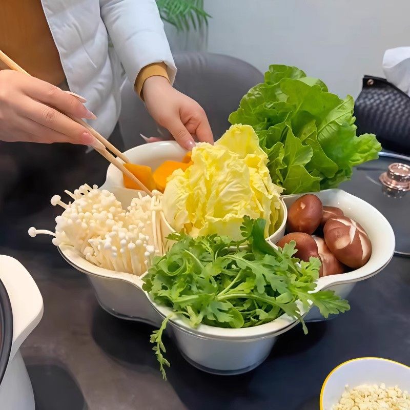 高颜值火锅盘蔬菜摆盘器九分格火锅拼盘菜篮子带底座蔬菜配菜盘,厨房/烹饪用具,配菜/备菜盘,淘宝优惠券,粉丝福利购,淘宝优惠卷