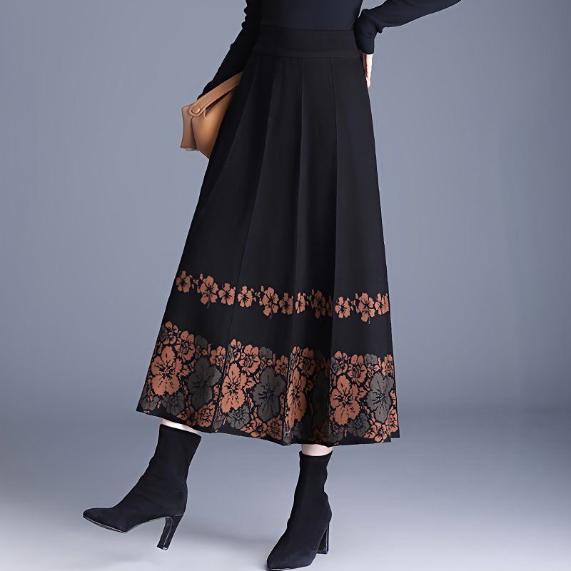 织花针织毛线裙洋气显瘦a字裙2025冬季新款大摆裙加厚保暖半身裙,女装/女士精品,半身裙,淘宝优惠券,粉丝福利购,淘宝优惠卷