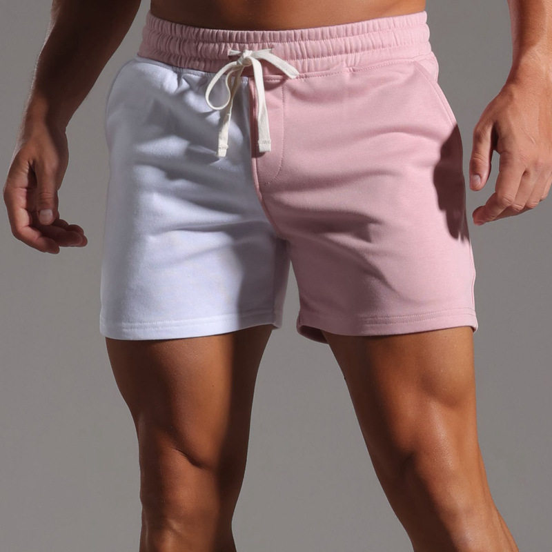 26新款运动三分裤男款夏季纯棉大码拼色美式跑步篮球训练健身短裤