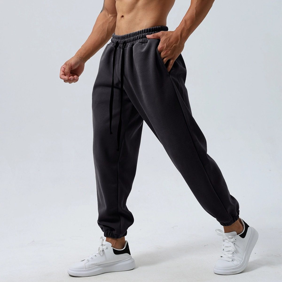 健身长裤男款篮球美式运动休闲户外束脚系绳宽松弹力跑步训练裤