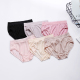 透气舒适无痕三角裤 蕾丝花边桑蚕丝针织底裤 女 高腰真丝女内裤 大码