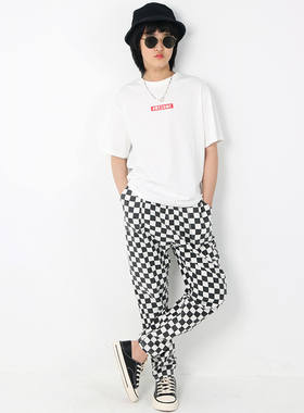 童装新款儿童中小学生大男童女孩宽松百搭休闲白色印字短袖T恤衫