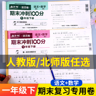 一年级下册试卷测试卷全套人教语文数学活页卷 中期末复习冲刺100分试卷王朝霞 黄冈单元 小学一年级下册同步试卷下学期练习题北师版