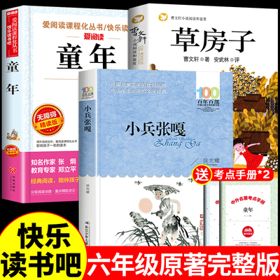 全套3册 童年高尔基六年级必读课外书 小兵张嘎草房子正版曹文轩四五年级上册必读的小学生课外阅读书籍快乐读书吧老师推荐完整版