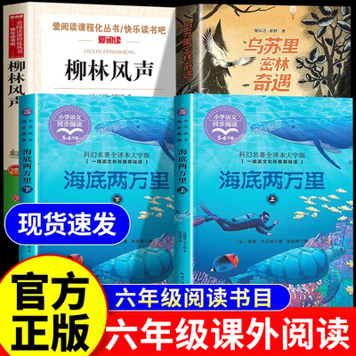 校校六年级悦读海底两万里上下册河谷寻宝乌苏里密林奇遇柳林风声 小学生六年级课外阅读必读正版书籍非注音版六年级必读课外书