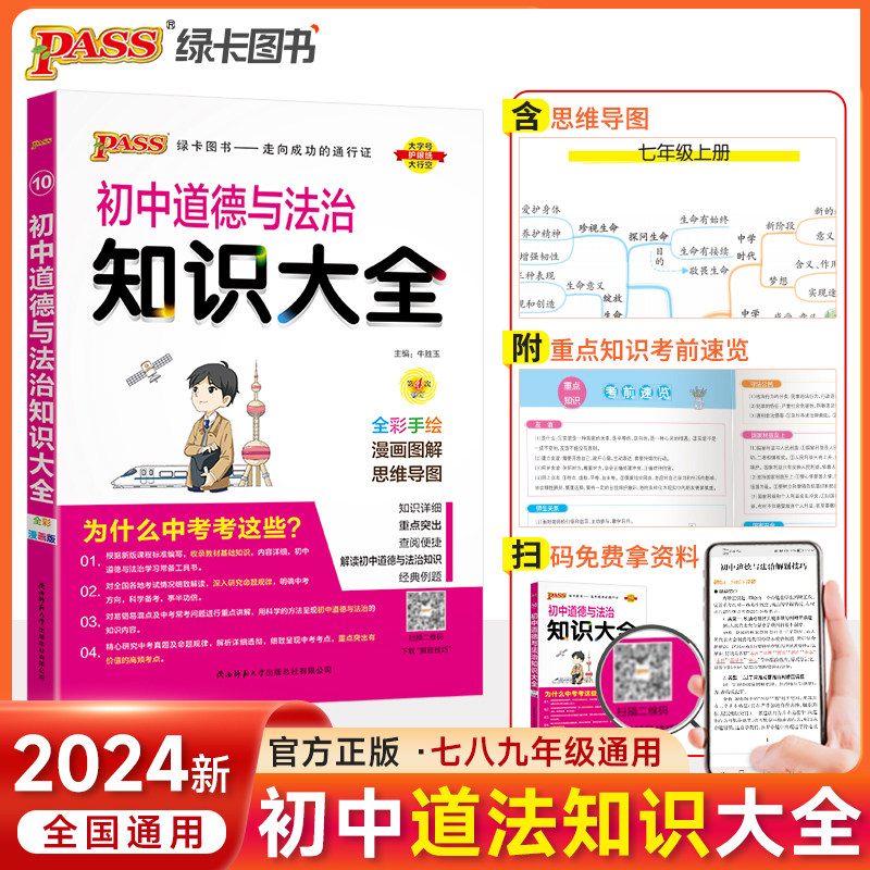 初中政治知识大全2024全国通用 七八九年级上下册初中政治知识点汇总清单 道德与法治学霸笔记中考政治总复习资料万唯中考政治速查图片