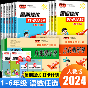 暑假衔接作业一年级下册二年级升三年级语文数学人教版 小学一升二升三升四五六七小升初教材口算题天天练暑期提优打卡计划专项训练