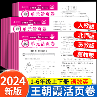 练习册期末卷子 北师大苏教冀教版 2024新王朝霞试卷单元 活页卷一年级二三四五六年级上册下册语文数学英语同步试卷测试卷全套人教版