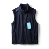 坎肩宽松抓绒背心外套男 摇粒绒马甲纯色百搭立领无袖 秋冬新款 男士