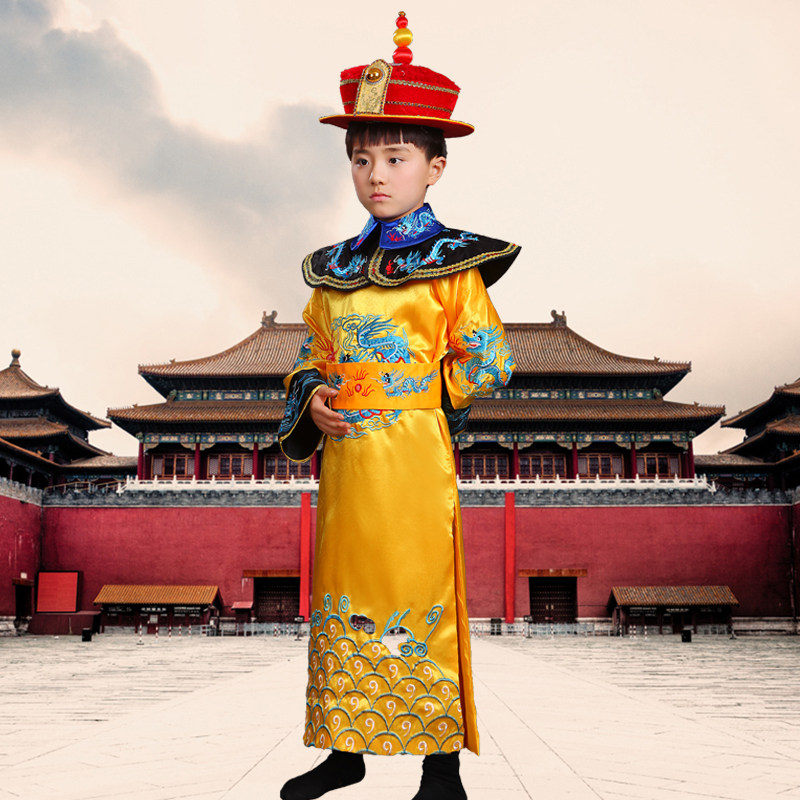 儿童古装男太子清朝小皇帝龙袍演出服康熙乾隆皇阿玛刺绣话剧拍戏