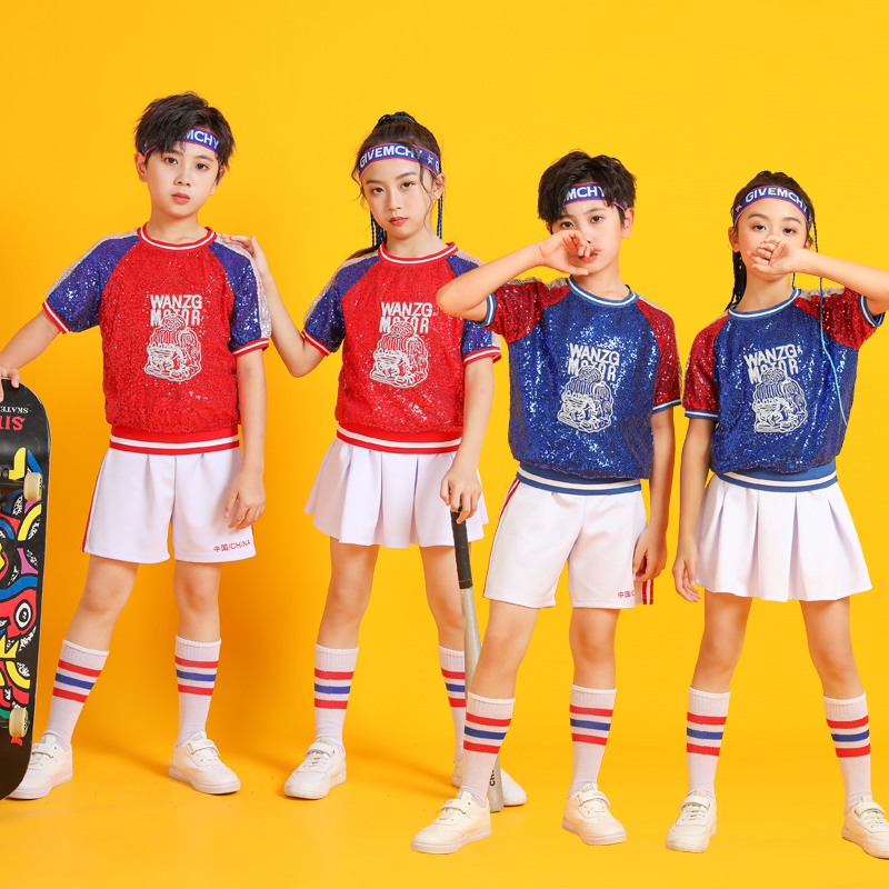 儿童爵士舞街舞亮片演出服