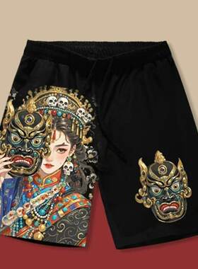 夏季扎基拉姆财神休闲短裤大码