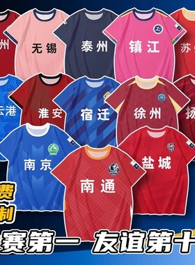 2025江苏城市足球联赛苏超球迷足球服上衣短袖比赛3D印花球迷队服