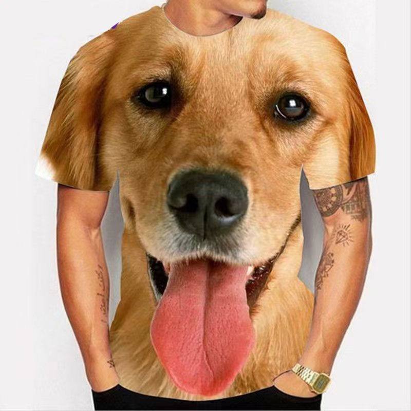 哈士奇柴犬短袖男式T恤奇装异服