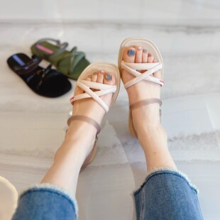 正品巴西Ipanema依帕方头交叉带两穿凉鞋平底休闲百搭沙滩鞋度假