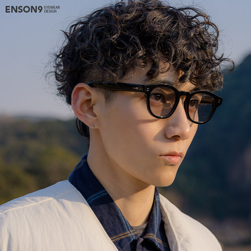 enson9方框日系复古潮男浅色墨镜