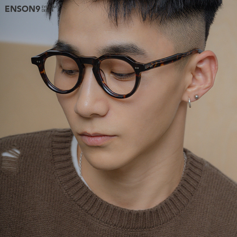 enson9潮男女圆框板材糖果色眼镜