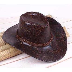 Cap Leather Men Western 西部牛仔帽 Hat Travel Women Cowboy