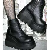 women cosplay厚底女靴朋克增高短靴马丁靴 shoes wedge boots