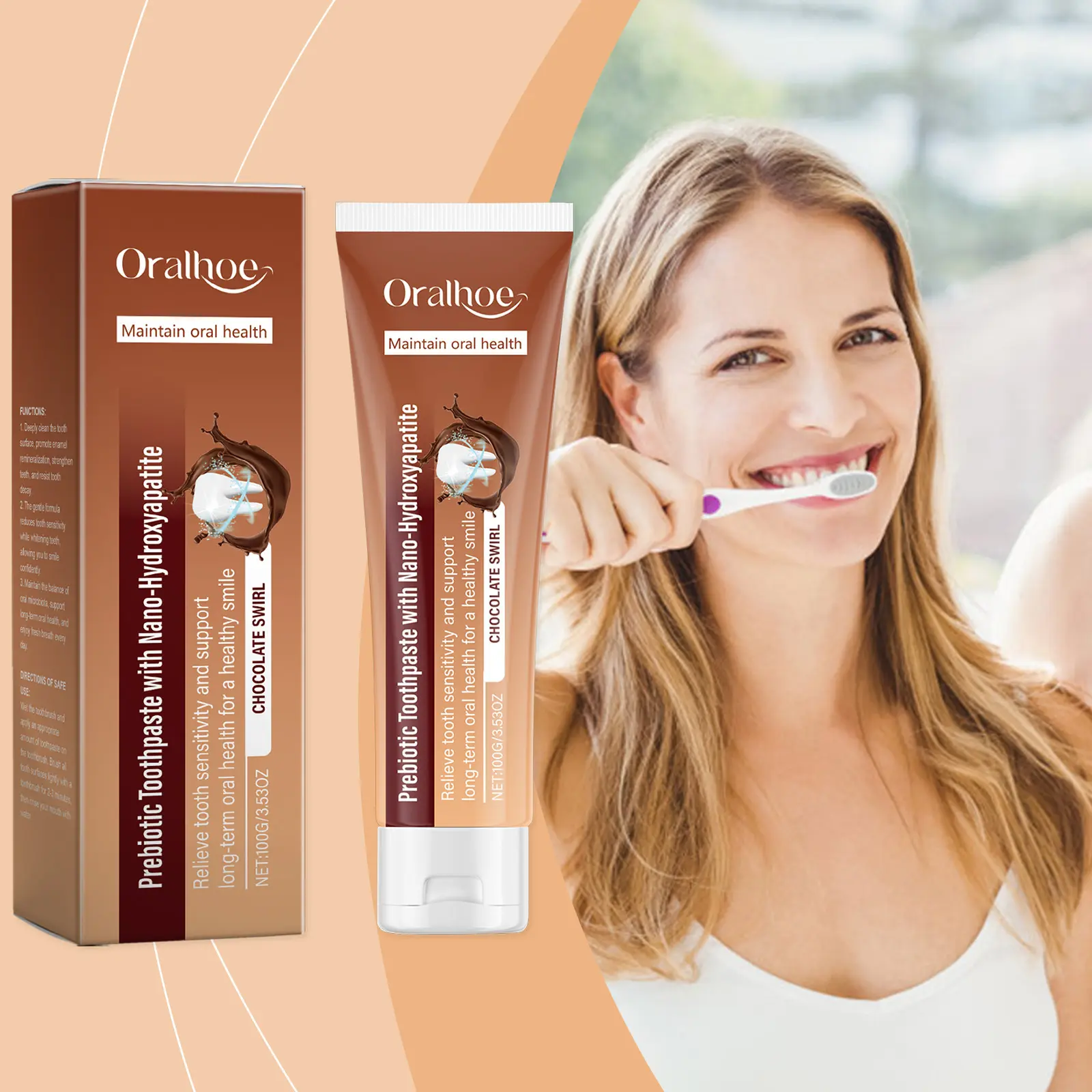 Chocolate flavoured toothpaste gently cleans tartar, stains