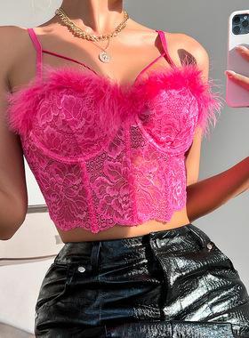 Sexy Lace Fish Bone Light Luxury Pure Desire Tank Top小背心